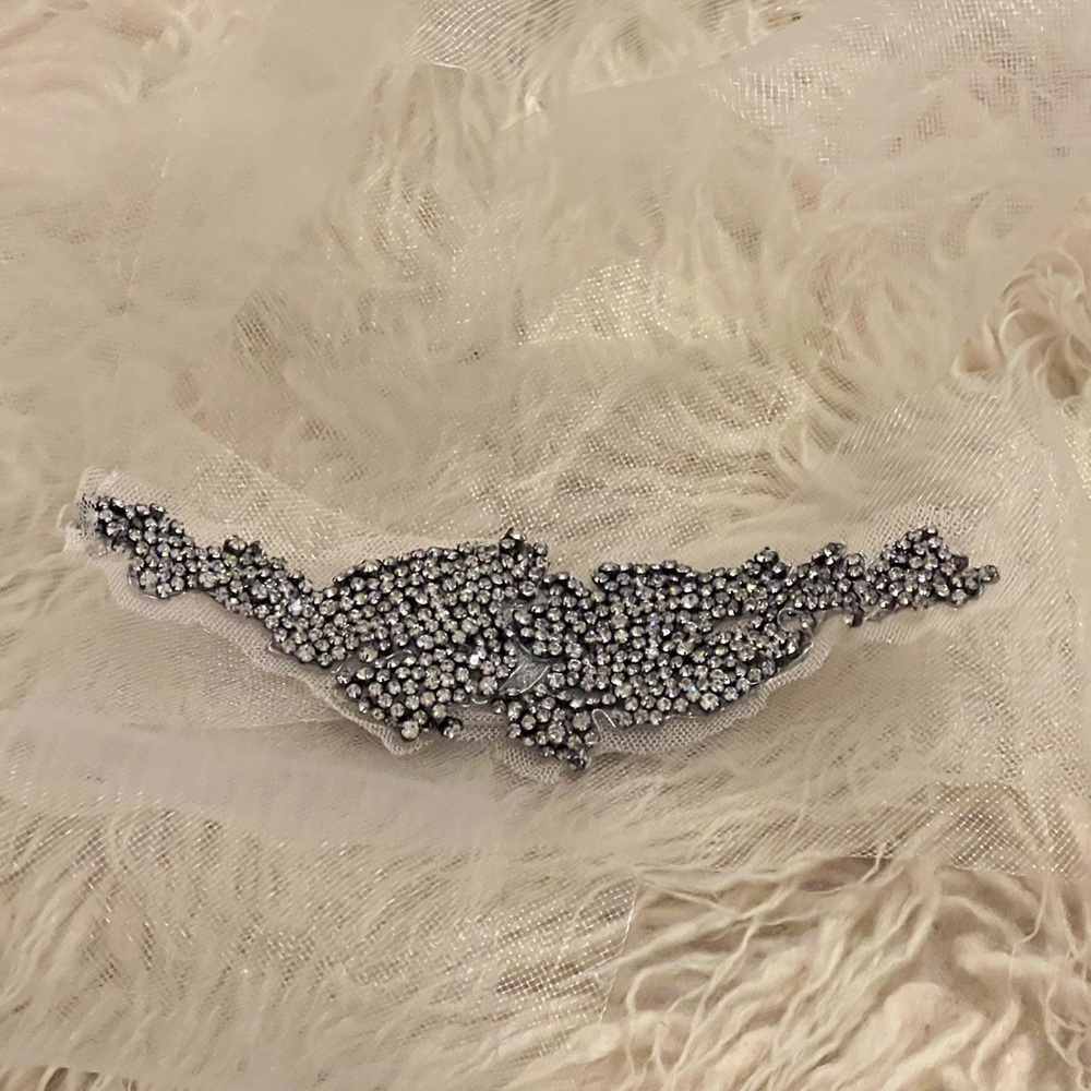 Vera Wang Swarovski luxury wide statement crystal bridal sash -WHITE COLLECTION